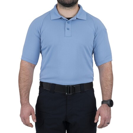 First Tactical PERFORMANCE POLO SHORT SLEEVE, 100% Polyester, Button, 1 Pocket(s), Medium Blue, 5XL 112509