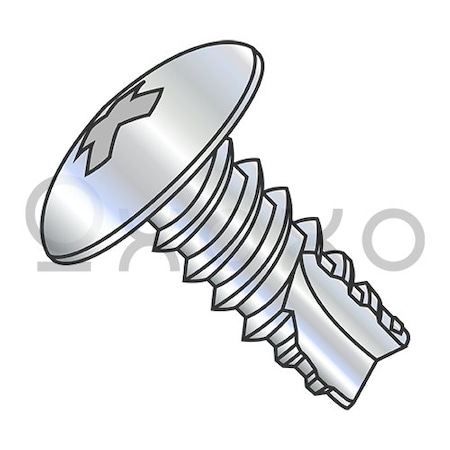 Oxoxo 4-24X1/4 Phillips Truss Thread Cutting Screw Type 25 Fully Threaded Zinc and Bake, 10000PK 386601