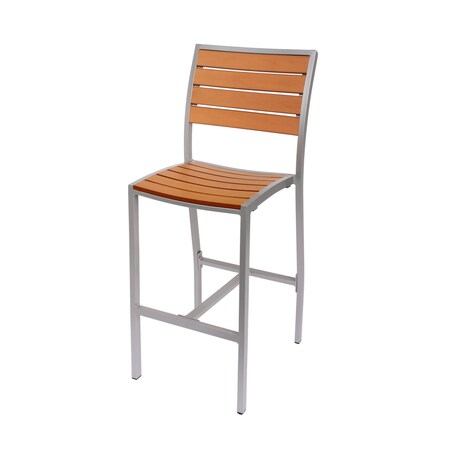 Bfm Seating Largo Teak Patio Bar Stool PH102BTKSV
