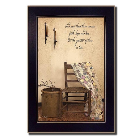 Homeroots These Three Remain 4 Black Framed Print Wall Art 404653