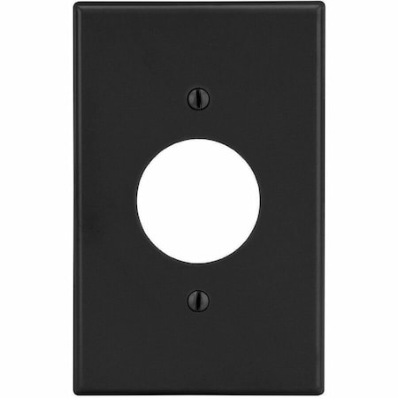 Hubbell Wiring Device-Kellems Wallplate, 1-Gang, 1.40" Opening, Black P7BK