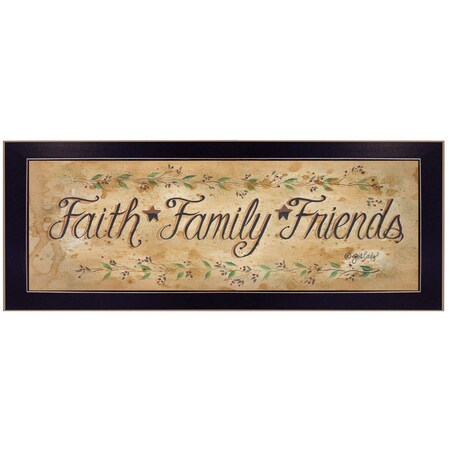 Homeroots Faith*Family*Friends Black Framed Print Wall Art 415352