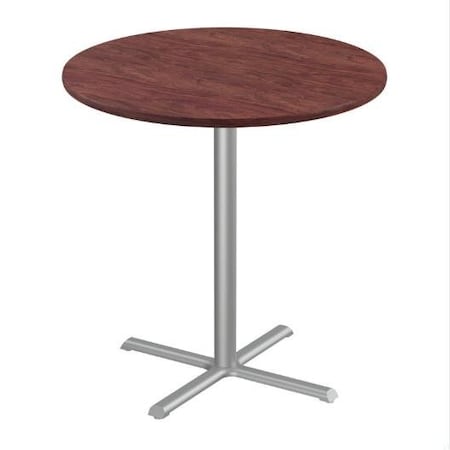 Correll Round Cafe Table, 24 in W, 24 in L, 42 in H, Particleboard Top, Mahogany SXB24R-20-98-20