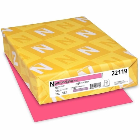 Neenah Paper ASTROBRITE, COLOR PAPER, 24 LB, 8.5 X 11, PLASMA PINK, 500/REAM 22119