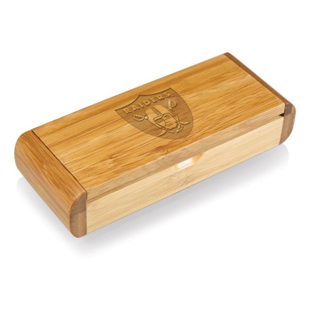 Picnic Time Family Of Brands NFL Las Vegas Raiders - Elan Deluxe Corkscrew In Bamboo Box 868-00-505-233-2