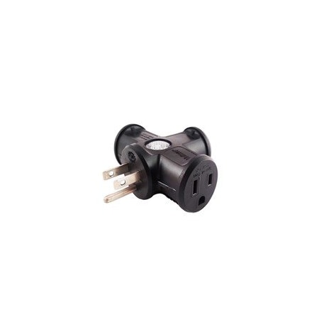 Cable Wholesale 3-Outlet Indoor/Oudoor 3-Prong Wall Tap w/ LED Indicator, 125V/15A, UL 30W2-12103