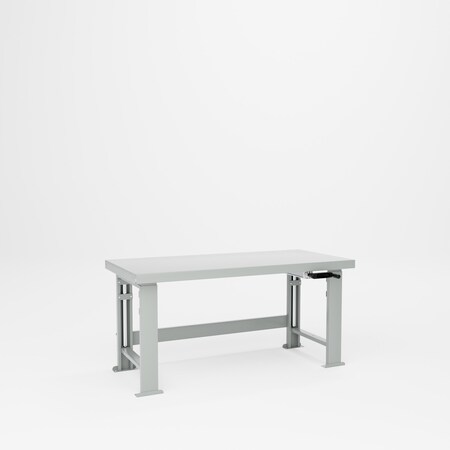 Pucel Steel Top Hydraulic Bench, 28 in W x 60 in D x 41 in H, Light Blue HBS-2860-M12