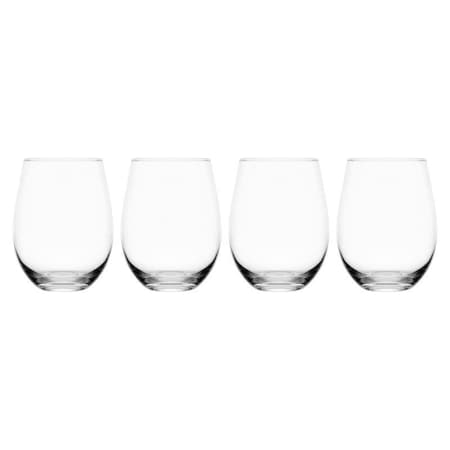 Lifetime Mikasa 18 oz Clear Glass Lana Stemless Wine Glass, 4PK 5316312