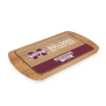 Picnic Time Family Of Brands NCAA Mississippi State Bulldogs Billboard Glass Top Cheese Board - Charcuterie Boards, Parawood 911-01-505-384-0