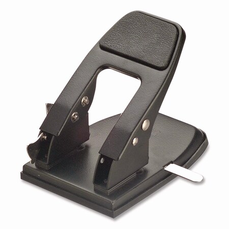 Officemate Fifty-Sheet Heavy-Duty Two-Hole Punch with Padded Handle, 1/4in. Holes, Black 90082