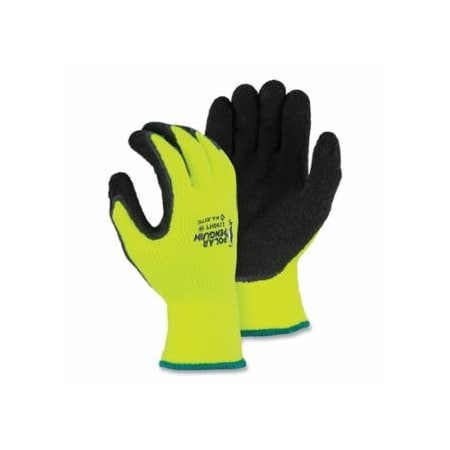 Polar Penguin Winter Gloves, 11/X-Large, Hi-vis Yellow with Black Coating, 12PK 472-3396HY/11