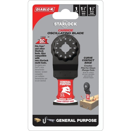 Diablo 1-1/4'' Starlock Carbide Oscillating Blades for General Purpose Cuts DOS125CGP