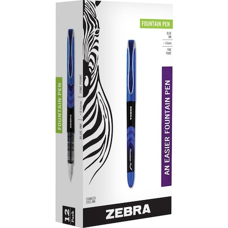 Zebra Pen Zensations Fountain Pens - Fine Pen Point - 0.6 mm Pen Point SizeWater Based Ink - 1 Each 48320