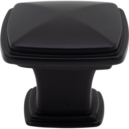 Designperfect 1-3/16 Overall Length Square Cabinet Knob, Matte/Flat Black, 25PK DPA25S77KBLK
