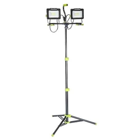 Powersmith Work Light with Tripod, 120 V, 110 W, 2-Lamp, LED Lamp, 14,000 Lumens, 5000 K Color Temp PWLD140T