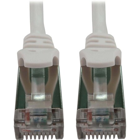 Eaton Tripp Lite Series Cat6a 10G Snagless Shielded Slim STP Ethernet Cable RJ45 M/M, PoE, White, 10 N262-S10-WH