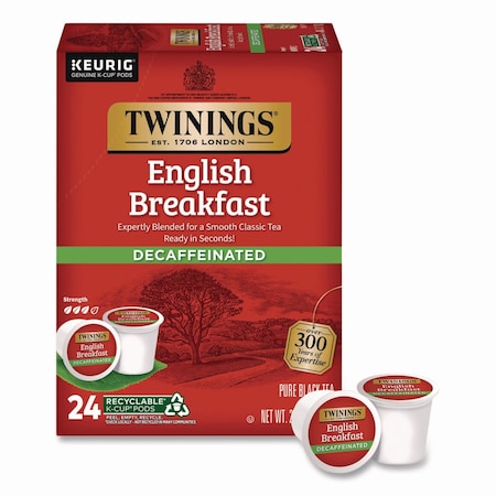Twinings Tea K-Cups, English Breakfast Decaf, 0.11 oz, 24PK TNA85784
