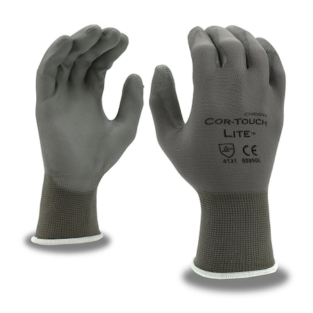 Cor-Touch Machine Gloves, 15 Ga, Black, PU, PK12 6895GXL