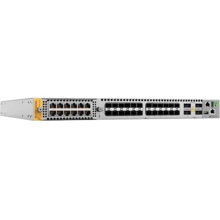 Allied Telesis 24-SFP+ SLOTS STACKABLE SWITCH WITH 1 MODULE BAY 4 QSFP28 PORTS AND DUAL HOTSWAP PSU BAYS. AT-X950-28XSQ