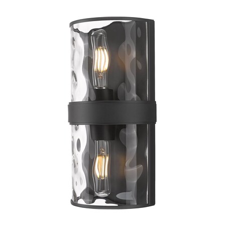 Z-Lite Meridian Matte Black 2 Light Wall Sconce 3053-2SS-MB