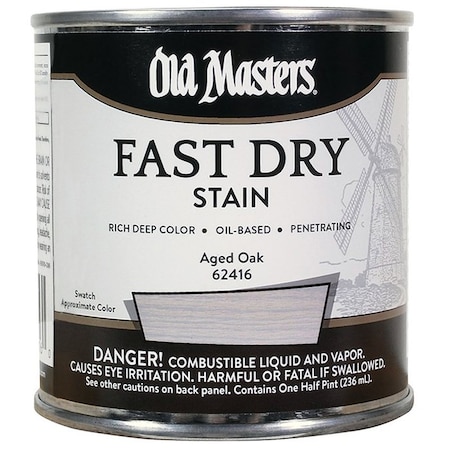 Fast Dry Stain 1/2 Pt Old Masters Aged Oak Interior Oil-Based Wood Stain 62416