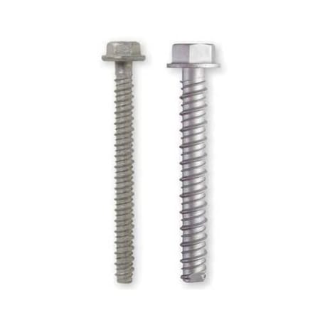 Itw Buildex Screw Anchor, Carbon Steel, Zinc Plated, 1-1/2 in, 3/8 in OD, 2-1/2 in OAL, 3420 lb Shear Strength LDT-3824