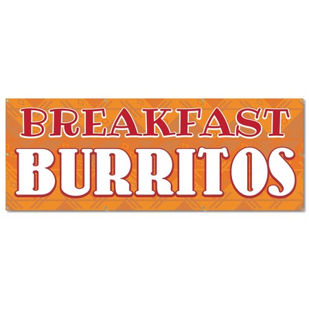 Signmission Breakfast Burritos, 36 Inch, Banner B-96-30350
