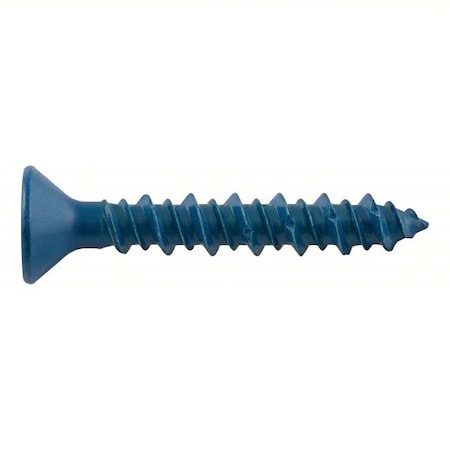Dewalt Screw Anchor, 1/4 in Dia., Flat, 3 1/4 in L, Steel Blue Phosphate DFM12768S