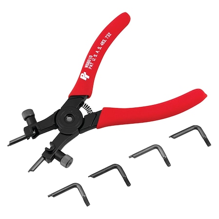 Performance Tool Adjustable Internal Snap Ring Pliers, 0/45/90 Degree Tips W88010