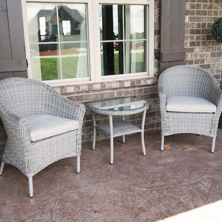 Factory Buys Direct Pleasant Bay 3-Piece Outdoor Wicker Patio Bistro Set With Table 05511  ( 3 Pices )