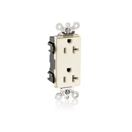 Leviton Commercial Grade Decora Receptacle, 20 Amp, 125 Volt MT163-T