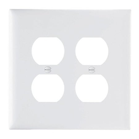 Legrand Wall Plate, Duplex Outlet, White, Nylon TPJ82W