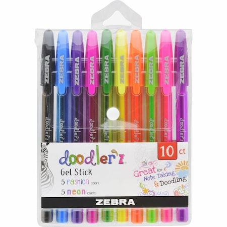Zebra Pen Pen, Gel, 4-3/4"Wx3/5"Lx6"H, 10/PK, Multi PK ZEB41810