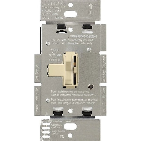 Lutron Lighting Dimmer, 3-Way, Toggle, 120V AY-103PH-IV