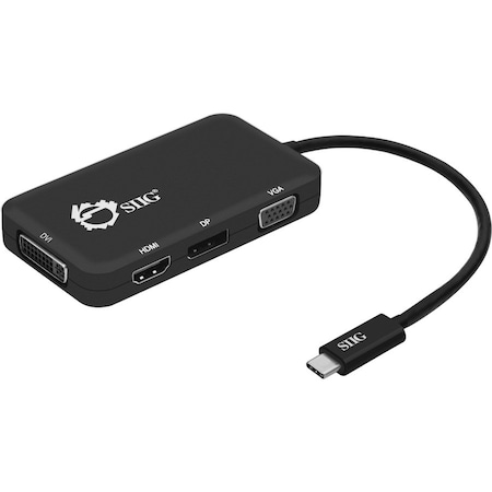 Siig USB-C TO DVI/VGA/DP/HDMI MULTIPORT VIDEO ADAPTER, EASILY ADD A DISPLAYPORT, HDMI CB-TC0611-S1
