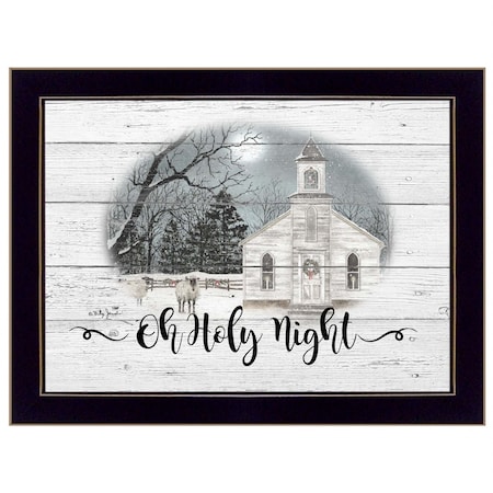 Homeroots OH HOLY Night 1 Black Framed Print Wall Art 415842