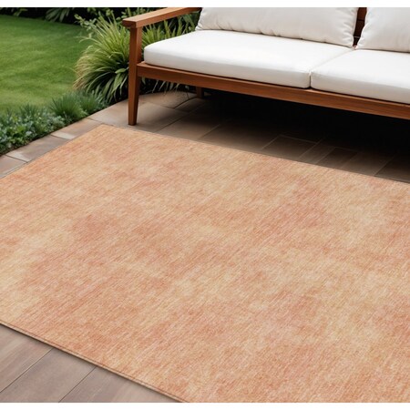 Homeroots 10' X 14' Peach Washable Indoor Outdoor Area Rug 598841