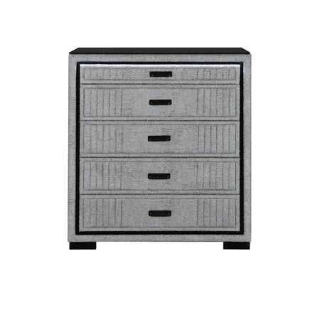 Global Furniture Usa Contemporary Isabella Grey Chest With Led ISABELLA-GREY-CH W/ LED
