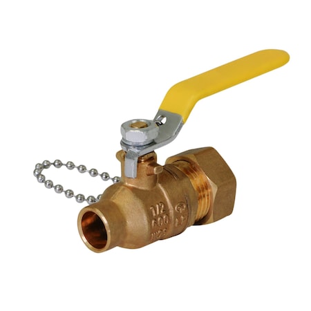 Everflow SWTx3/4" MHT Full Port Hose Ball Valve with Chain and Cap, Brass 3/4" CHBV-034-NL