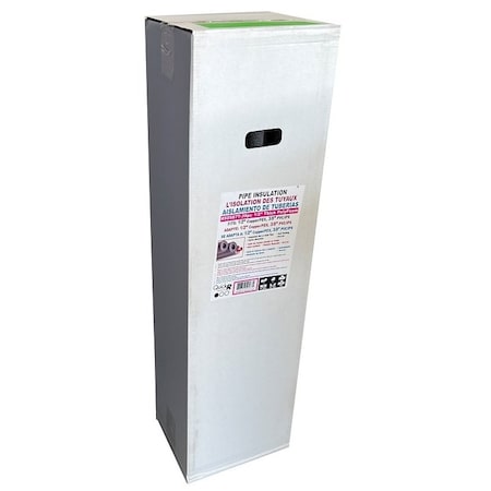 Quick R Pipe Insulation, 46 in L, Poly, Charcoal, 12 in Pipe 50587T