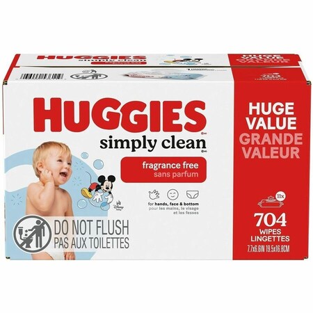 Huggies Simply Clean Fragrance Free Baby Wipes, 64 Wipes, 11PK 53611