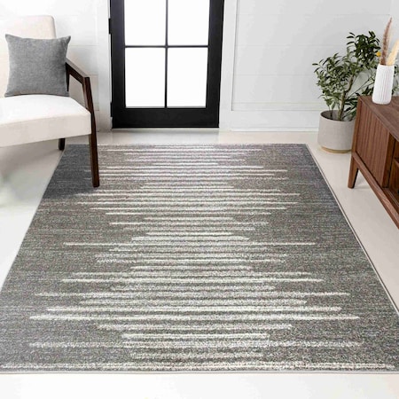 Jonathan Y Aya Berber Stripe Geometric Gray/Cream 3 ft. x 5 ft. Area Rug MOH205B-3