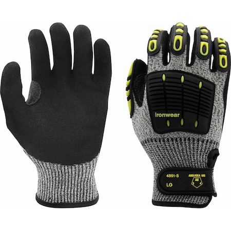 Ironwear A6 Cut Resistant Nitrile Palm Impact Gloves with TPR, X-Large 4891-S-XL