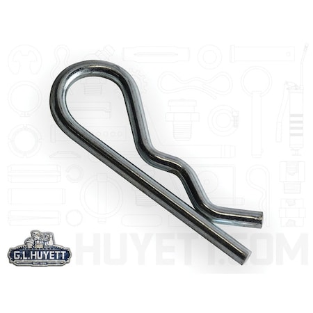 Huyett Bridge Pin, Zn Plt Spg Stl, .125 Wire Dia x 1.938 L x .440 In Eye Dia x Fits .5 to .75 Shft BP-216