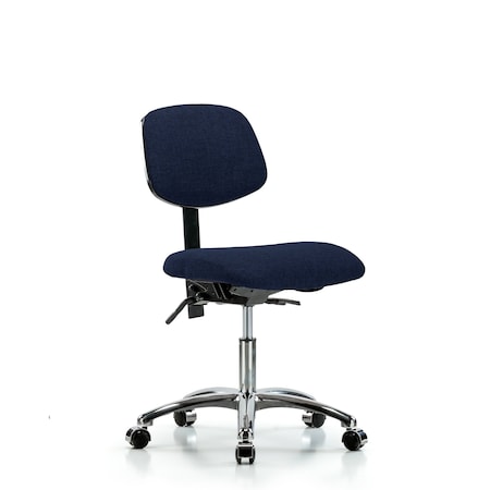 Blue Ridge Ergonomics Desk Chair Desk Chair, Fabric, Chr Tilt Casters, Nav, No Arms, 19" to 24" Height, Fabric, Dark Blue BR-FDHCH-CR-T1-A0-CC-F45