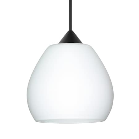 Besa Lighting Besa Tay Tay Pendant, Opal Matte, Black Finish, 1x 5W LED 1XT-560507-LED-BK