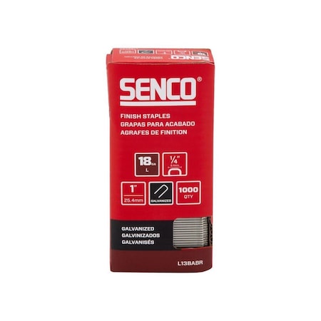 Senco Finish Staples 1/4" W X 1" L Galvanized 18 Ga. Galvanized L13BABR