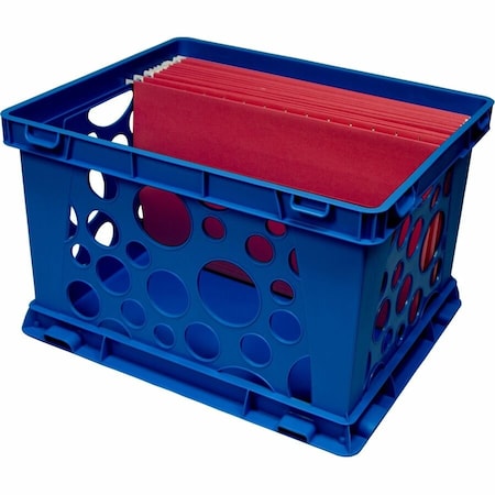 Storex Premium Storage Crate, 17.3 in L, 14.3 in W, 10.5 in H, Assorted Bright, 3 PK STX61797U03C