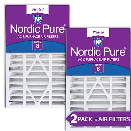 Nordic Pure Air Bear 16x25x5 (4 7/8) Replacement 255649-105 MERV 8 Air Filters 2 Pack (16x25x5ABM8-2)