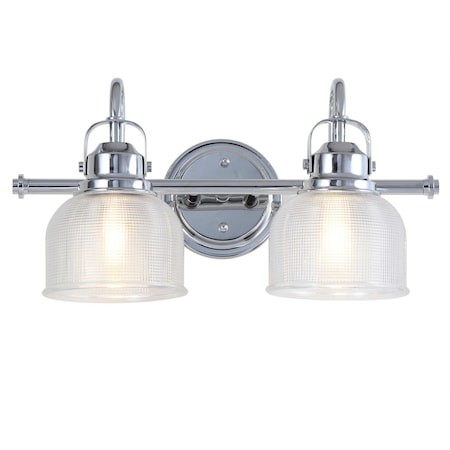 Jonathan Y Virginia 17.25" 2-Light Metal/Glass LED Vanity Light, Chrome JYL7408A